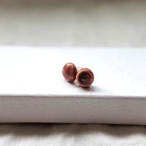 Brown Ceramic Stud Earrings